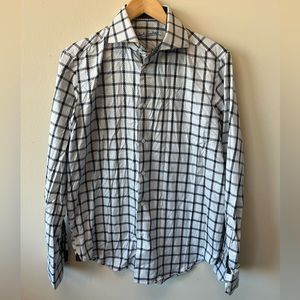 Robert Graham graph check pattern button down dress shirt - 100% cotton